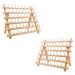 BAENRCY 2-Pack 60-Spool Wooden Thread Holder Sewing and Embroidery Thread Rack and Organizer Thread Rack for Sewing with Hook