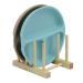 ChengFu Bamboo Wooden Baby Plate Holder  Baby Plate Rack  Baby Plate Stand  Baby Plate Organizers  Kitchen Cabinet Organizer for Dish  Baby Plate  Bowl  Cup Pot  Lid  Book