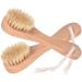 Natural Bristle Wooden Face Cleaning Brush Set - Exfoliating Facial Cleanser for Skin Care - Pack of 2 - Buy Online on SooperMarket.com