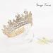 Baroque Queen Crown: Gold Rhinestone Wedding Tiara for Women and Girls - Buy Online on SooperMarket.com