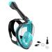 Jwintee Full Face Snorkel Mask, Diving Mask for Kids and Adults,180 Panoramic View Snorkel Mask with Camera Mount, Safe Breathing, Anti-Leak&Anti-Fog Green/Black Medium
