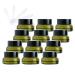 Zeoabsy 12 pieces emptiness empty green glass cream ceremony 15ml with screw cap green glass screw box glass-tie glass socket ointment pot cosmetic socket for gels creams + 12x spatula green 15ml