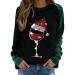 Women's Christmas Sweatshirts Cute Snowman Penguin Print O-Neck Raglan Top Shirt Pullover Comfy Warm Xmas Jumper Winter Long Sleeve Tops Loose Tunic Top Sweaters Z12-green XL
