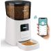WOPET 6L Automatic Cat Feeder,Wi-Fi Enabled Smart Pet Feeder for Cats and Dogs,Auto Dog Food Dispenser with Portion Control, Distribution Alarms and Voice Recorder Up to 15 Meals per Day White