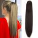 OMGREAT Ponytail Extension 21" Long Straight Curly Claw Ponytail Hair Extension One Piece Clip in on Ponytail Synthetic Hairpieces Straight Dark Brown 21Inch Dark Brown-Straight