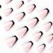 Justotry 24pcs Glossy Black French Press on Nails | Pink Ballerina Long Stick on Nails for Women | Acrylic Coffin False Nails with Glue - Nail Art - Buy Online on SooperMarket.com