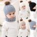 CheChury Toddler Hat and Scarf Set - Baby Knit Pom Beanie Cap with Circle Loop Scarf - White, 1-3 Years - Buy Online on SooperMarket.com