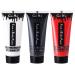 Go Ho Clown White Black Red Face Body Paint(6 oz) Water Based Body Painting for Adults Children Halloween Joker Dress Up FX Cosplay Makeup Non Toxic Easy to Remove Face Painting White + Black + Red