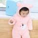 Puseky Newborn Baby Cartoon Bear Snowsuit Winter Coat | Fleece Hooded Footed Romper Jumpsuit | Unisex Baby Winter Clothes Bodysuit Pink (3-6 Months) - Buy Online on SooperMarket.com