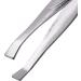 Silver Tone Slanted Flat Tip Metal Hair Eyebrow Tweezer Cosmetic for Lady - Buy Online on SooperMarket.com