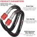 Flintronic Twist Lock Aluminum Carabiner Hook - 12KN Black - Ideal for Hammocks Swings Camping & Fishing - Durable Outdoor Equipment - Buy Online on SooperMarket.com