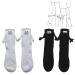 LONGLUAN Couple Holding Hands Funny Socks Magnetic Sucktion 3D Doll Couple Socks Matching Socks for Couples One Size 2pairs-mix