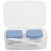 Contact lens container portable plastic cosmetics box travel storage organizer with a staff tool set for travel at home (inkblue)