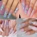 Holographic Nail Art Glitter Sequins - Laser Silver Decals 12 Grids | 3D Butterfly, Star, Heart, Unicorn Sticker Confetti for Acrylic Nails - Buy Online on SooperMarket.com
