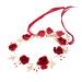 minkissy Red Headband Bridal Head Headgear Miss Nationality Accessories Red