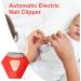 Electric Nail Cutter | Electric Toenail Scissors - Rechargeable Safety Fingernail Trimmer 2-in-1 Nail Trimmer Polisher with Nail Clip Storage for Women Men Red - Buy Online on SooperMarket.com