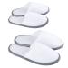 Spa Slippers, Closed Toe(12 Pairs - 6L,6M) Disposable Indoor Hotel Slippers, Fluffy Coral Fleece, Padded Sole for Comfort- for Guests, Hotel, Travel White 12 Pair (Pack of 1)