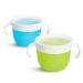 Munchkin snack box for babies and toddlers foldable snack cup for food BPA -free small container with handles ideal for at home or on the go leak -proof - blue/green blue/green 2 pieces (1 Pack)