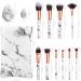 HEYMKGO Make Up Brushes 10 Piece Brush Set Makeup with Makeup Sponge and PU Leather Brush Bag Makeup Brush Set Kabuki Makeup Brushes Foundation Blending Cosmetic Brush Makeup Kit (Marble White) - Buy Online on SooperMarket.com