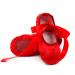 iCKER Girls Pink Ballet Dance Shoes Split Sole with Satin Ballet Slippers Flats Gymnastics Shoes BA01(Toddler/Little Kid/Big Kid) 10 Toddler Red