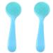 Wllhyf 2er-pack Manual face cleaning brush soft silicone-facial skinwer peel peel-pad peeling cleaner with PP handle to remove imprints (blue)