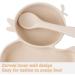 Qshare Baby Silicone Suction Plate with Spoon and Fork - Non Slip Divided Weaning Plates for Toddler (Beige) - Buy Online on SooperMarket.com