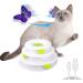 All for paws 2 in 1 Interactive Cat Tower Butterfly Toy Automatic Cat Butterfly Flutter Bug Toy Cat Enrichment Ball Track Smart Kitten Toys Interactive Cat Toy With 360 Rotating Butterfly USB Tower Butterfly Toy