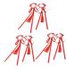 ibasenice 3 Pairs Children's Hairpin Butterfly Hair Clips Chinese New Year Hair Clips Hair Clip Accessories Polymer Clay Cane Styling Hair Clips Decor Red Fabric Ribbon Woman Chinese Style
