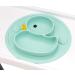 Non-Slip Baby Suction Plate | BPA-Free & FDA Approved | Dishwasher & Microwave Safe | Cyan/Rose Duck Design - Buy Online on SooperMarket.com