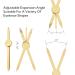 Adjustable Eyebrow Ruler - Accurate Positioning Stainless Steel Brow Measuring Tool | Gold Design | Perfect for Precision Grooming - Buy Online on SooperMarket.com