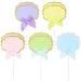 Cupcake Toppers 10 Pieces Paper Writable Cake Toppers for Birthday Baby Shower Party Celebration Cake Desert Decoration Blue Pink Purple Green Yellow