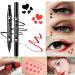 2 Pcs Heart-shaped Liquid Eyeliner Stamp Set - Waterproof, Smudge-proof & Long-lasting Double-side Ultra-Fine Eye Liners Pen - Red + Black - Makeup Tools with Quick Drying Formula - Buy Online on SooperMarket.com