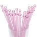 Dakoufish 11 Inch 12 Piece Reusable Acrylic Straws Glitter Sparkle Drinking Straw Plus One Cleaning Brush (11inch Pink) Pink 11 Inch (Pack of 12)