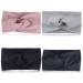 4 pieces of hair band women headband summer elastic headband sports headwrap head band with bow soft twisted strinband women girls black/gray/pink style-a