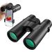 CAMMOO 12x42 HD Binoculars, IPX7 Fog & Waterproof Binoculars for Adults, Large View SMC Lens Bright BAK-4 Prism, Professional Binoculars with Universal Phone Adapter for Bird Watching Hunting BLACK