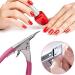 AnHua 1Pcs False Nail Clipper Acrylic Nail Tips Cutter Rustproof Stainless Nails Clipper Kit Nail Catcher Trimmer Manicure Tool for Artificial Gel Nail (Rose Red) - Buy Online on SooperMarket.com