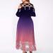 Plus Size Summer Dress for Women - Gradient Print, Lace Detail, Short Sleeve, Loose Fit - 3X-Large Purple - Buy Online on SooperMarket.com