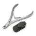 GERMANIKURE Standard Professional Cuticle Trimmer - 1/2 Half Jaw Nipper - Ethically Made in Germany - FINOX Stainless Steel Sharp Cuticle Remover in Leather Case Manicure Tool r175 5mm