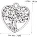 50pcs Pendant Jewel Earrings Heart Earring Retro Charms Alloy Hanging Ornaments Key Chain Hollow Out 1.8X1.7cm Silver - Buy Online on SooperMarket.com