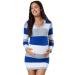 HAPPY MAMA Women's Maternity Stretch Knit Colour Block Jumper Dress Stripes 405p 8-10 Royal Blue