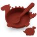 Silicone Baby Bowls with Suction Silicone Toddler Weaning Bowl Food Grade Soft Safe BPA-Free Silicone for Baby Toddler Kids Self Feeding Red