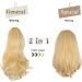 Sofeiyan 13 Long Curly Ponytail Extension | Natural Synthetic Hairpiece Light Ash Brown & Bleach Blonde - Buy Online on SooperMarket.com