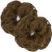 OMGREAT 2PCS Thick Updo Messy Hair Buns Curly Wavy Ponytail Extensions Hairpieces juva bun Hair Scrunchies for Women Girls Color Ginger Brown Mix Bleach Blonde 2 PCS 9# Ginger Brown
