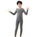 Hereneer thermal underwear children long breathable functional underwear young girls sports underwear children winter warm thermal wash set thermal shirt for football ski underwear m gray