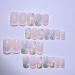 White French Multicolor Flowers Press on Nails - Coffin Stick on Nails Nails Tips Full Cover Fake Nails Glossy Nails for Women Girls DIY Nail Manicure 24 PCS False Nails 01 - Buy Online on SooperMarket.com