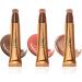 3Pcs Liquid Blusher for Cheeks Highlighter Makeup Stick Liquid Blush 3-in-1 Cheek Liquid Blush Highlighter Beauty Wall Shimmer Liquid Face Highlighter with Soft Cushion Applicator