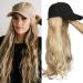 Tess Extensions such as real hair ombre light brown/blond hair parts with black baseball cap long corrugated synthetic hair for women complete hair extension cheap 16 "(40cm) -290g 40.64 cm (1 Pack) light brown/blonde