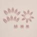 Buy MISUD Almond Press on Nails - Medium Stiletto Glossy Chrome Acrylic Bling French Tip - 24 pcs Nude Pink | International Shipping Available - Buy Online on SooperMarket.com