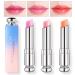 3PCS Color Changing Lipstick Tinted Lip Balm Long Lasting Moisturizing Magic Lipstick Temperature Color Change Jelly Lipstick Lip Gloss Sets For Women Girls