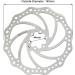 Boenoea 140mm Silver Bicycle Disc Brake Rotor for MTB Mountain Road Bikes - 6 Bolts Included - Buy Online on SooperMarket.com